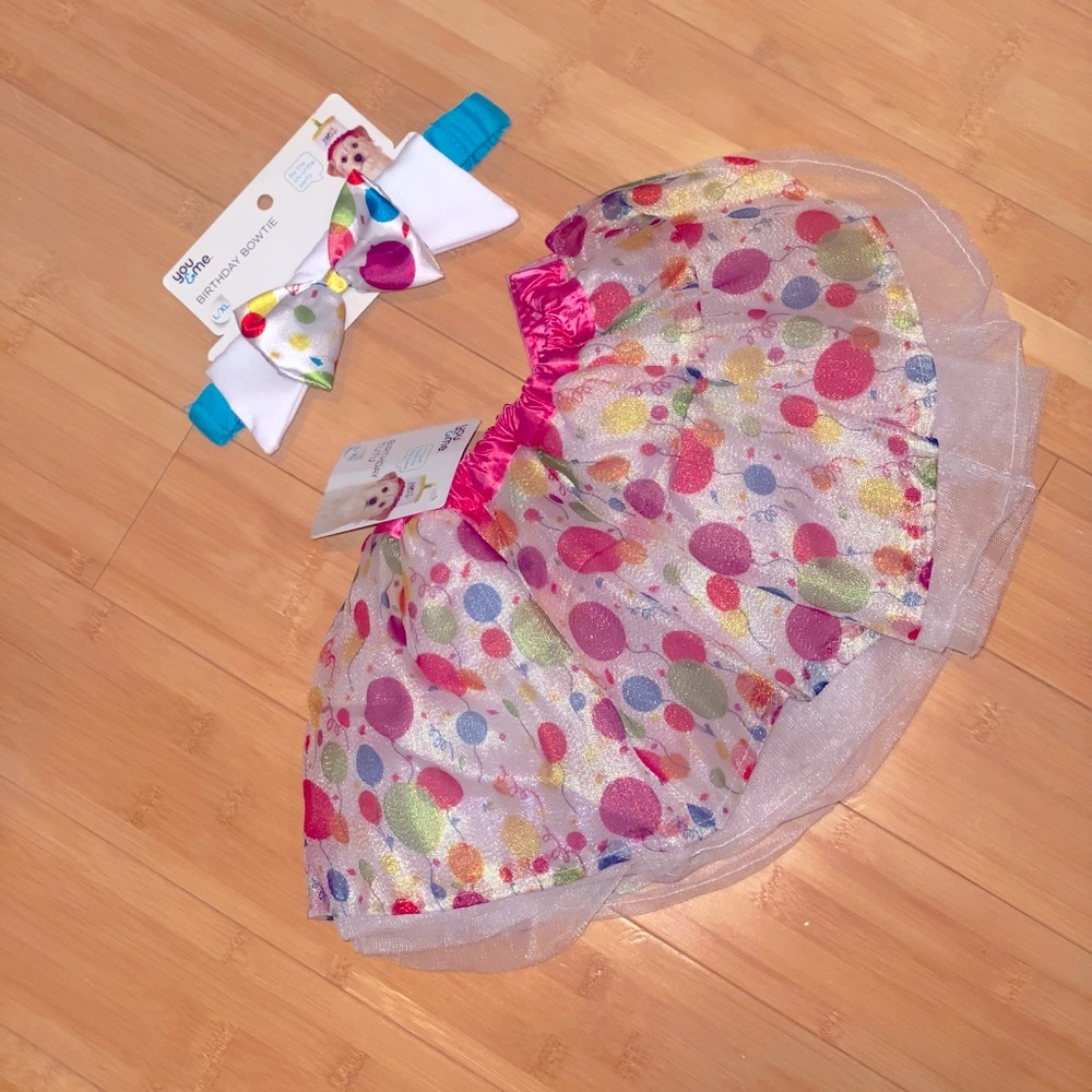 PETS -L/XL- BIRTHDAY TUTU-BOW TIE- DOG